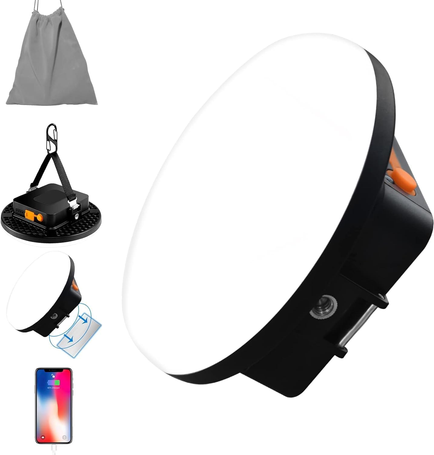 10000mAh 4000LM Flashlight Portable LED Camping Lantern Rechargeable Light 30W with Magnet , IPX5 Waterproof Tent Lights Power Failure Emergency