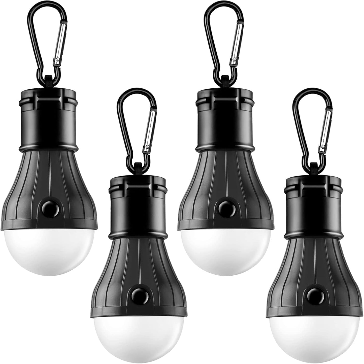 Tent Lamp 4 Packs Portable LED Tent Lights Clip Hook Hurricane Emergency Lights LED Camping Lights Bulb Camping Lanterns Camping Equipment for Camping Hiking Backpacking Outage