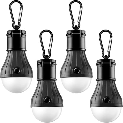 Tent Lamp 4 Packs Portable LED Tent Lights Clip Hook Hurricane Emergency Lights LED Camping Lights Bulb Camping Lanterns Camping Equipment for Camping Hiking Backpacking Outage
