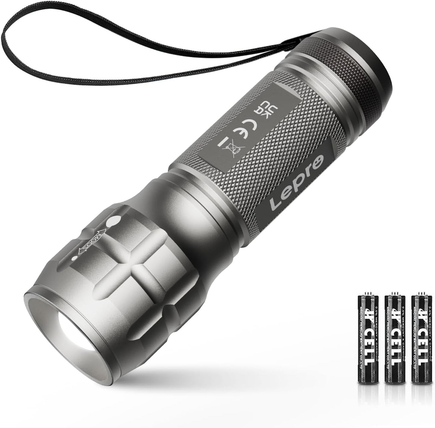 Lighting EVER LED Flashlights High Lumens, Small Flashlight, Waterproof, Adjustable Focus Flash Light for Outdoor, Emergency, Camping, AAA Batteries Included, 2 Pack