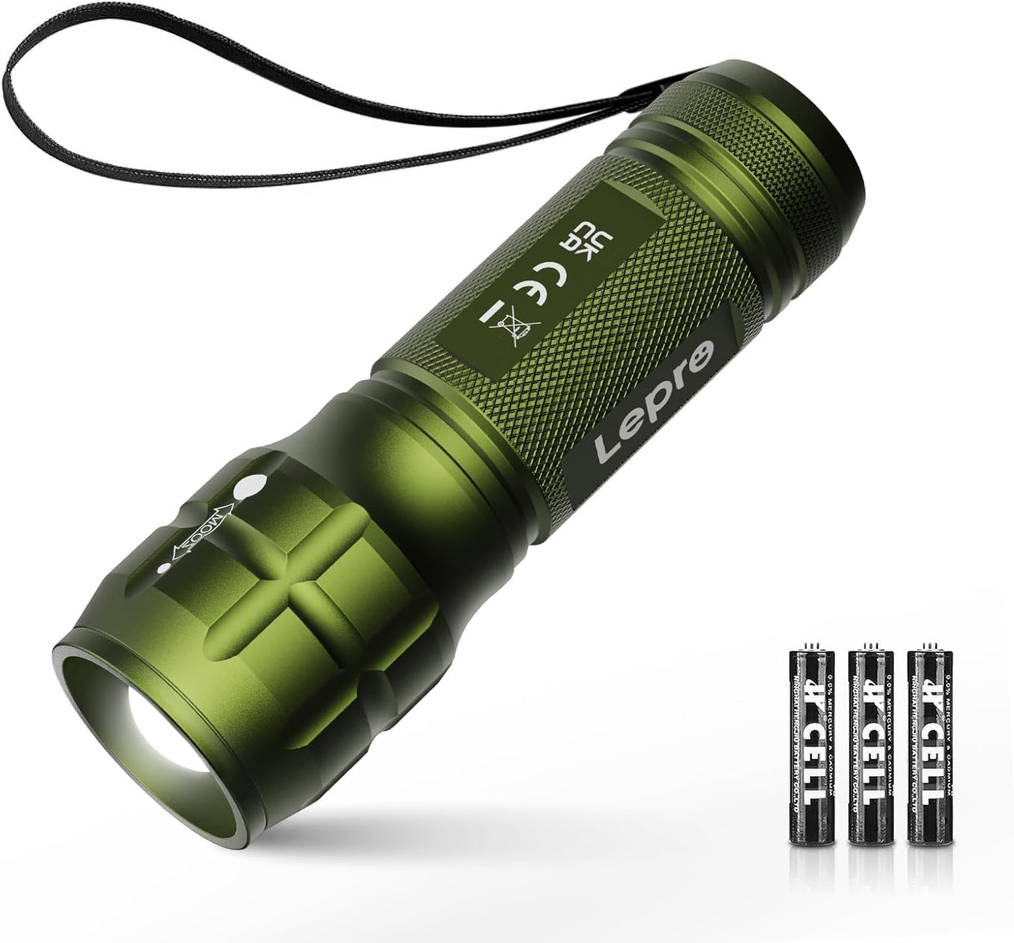 Lighting EVER LED Flashlights High Lumens, Small Flashlight, Waterproof, Adjustable Focus Flash Light for Outdoor, Emergency, Camping, AAA Batteries Included, 2 Pack